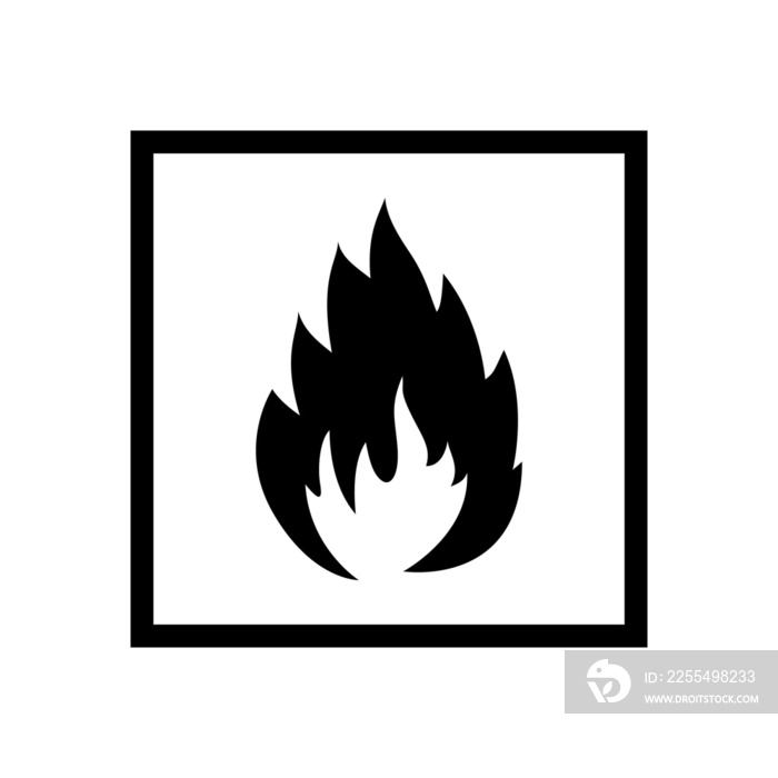 flammable symbol for icon design