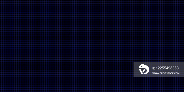 Blue grid of black background. Neon blue cross lines. Abstract technical background.