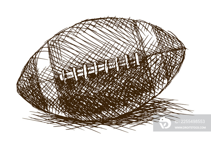 Football ball hand drawn sketch style PNG illustration with transparent background