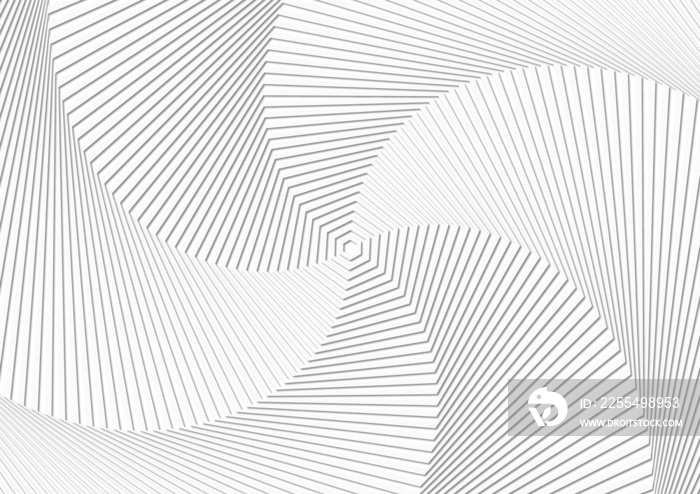 Abstract white grey background, hexagon geometric rings in simple pattern design, Illustration hexagons, papercut origami paper art cut style