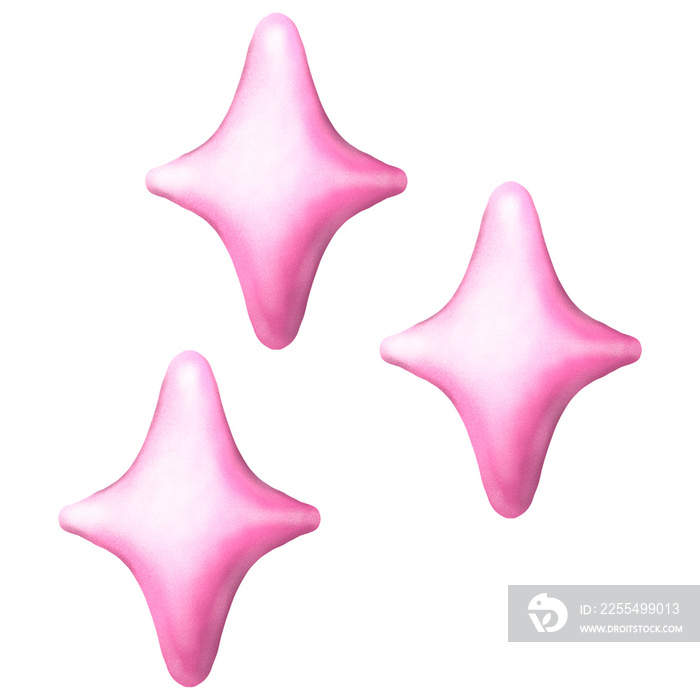 pink stars isolated on white