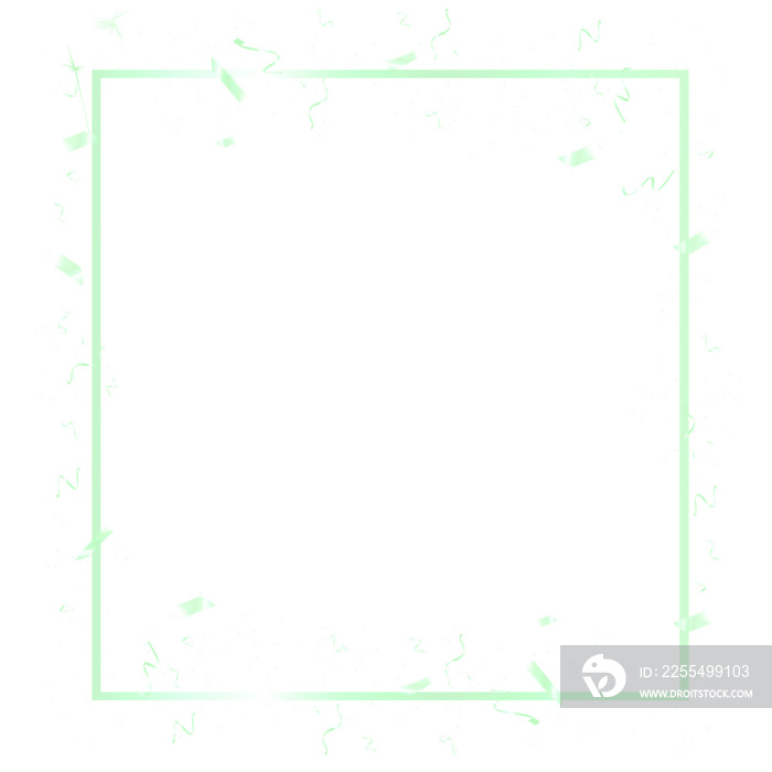 Green square border transparent background for party, New Year, Christmas Eve countdown celebration events