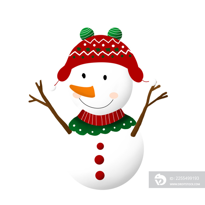 snowman Illustration cutout png for christmas