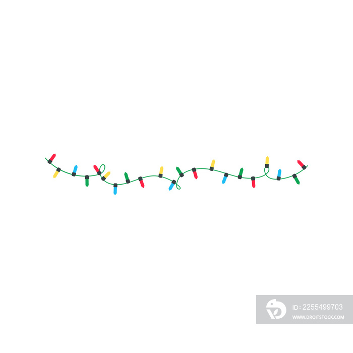 Christmas lights vector. Colorful light bulbs for Christmas decorations.