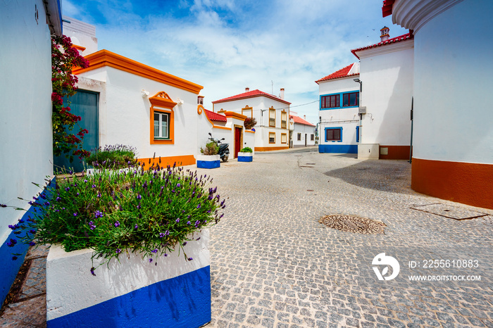 View on the old town of Vila Nova de Milfontes, Portugal