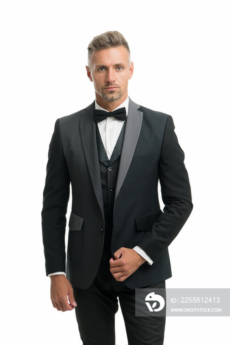 Suit for special occasion. Elegant accessory. Tailored suit. Fashion shop. Rent suit service. Elegan