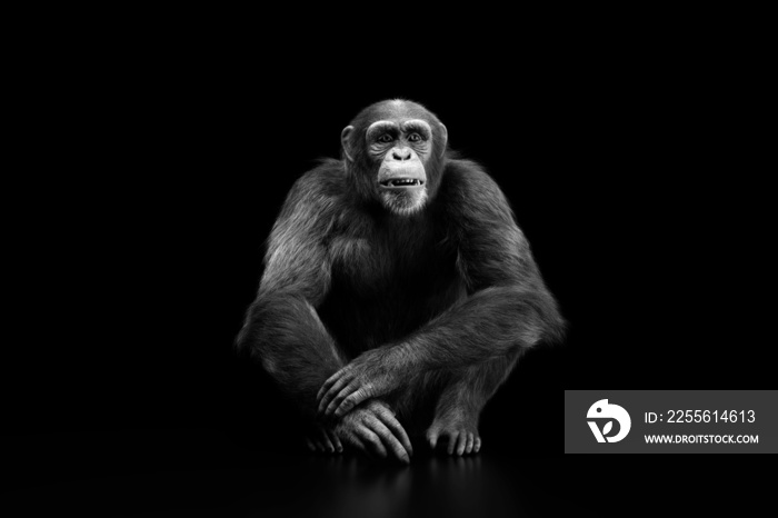 黑色黑猩猩猴子肖像