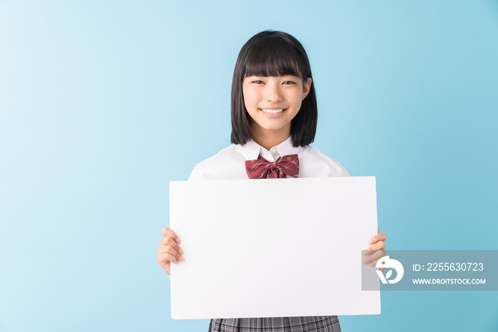 女子学生　制服　ホワイトボード