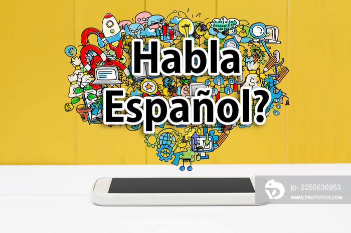 Habla Espanol智能手机概念