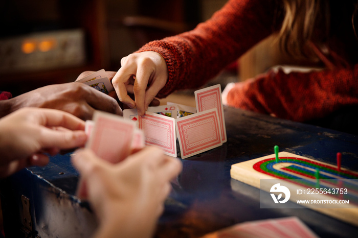 Friends playing cards