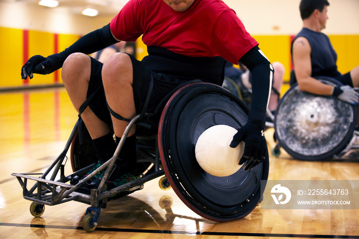 Disabled athletes playing ball