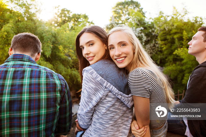 Portrait of teenage girl (16-17) with her friend