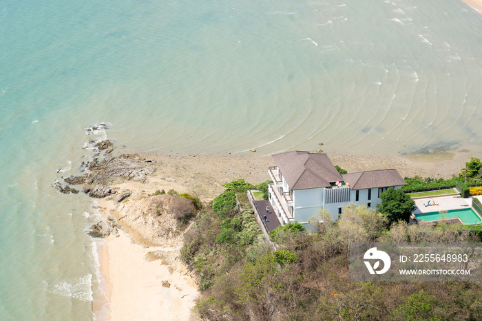 Beachfront house High angle View.