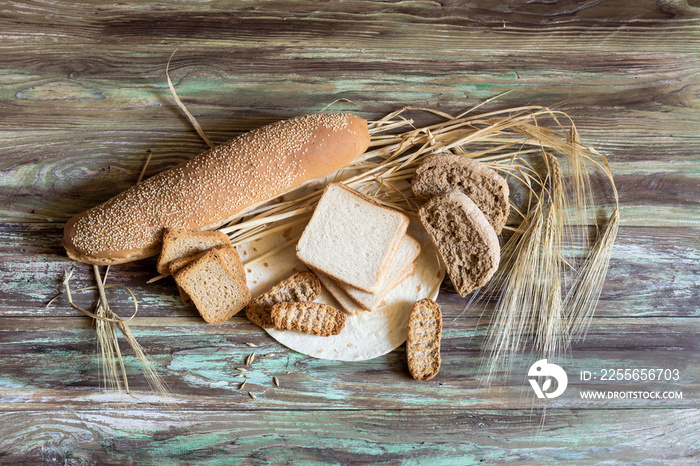 Various bakery products close-up