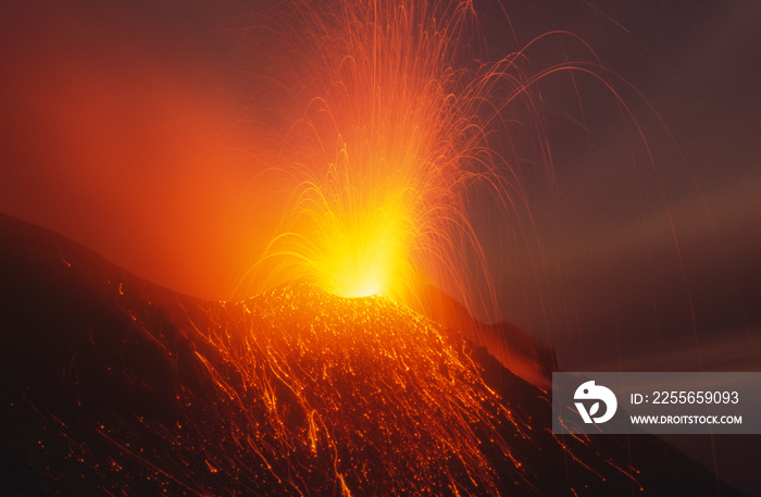 Stromboli eruption north east crater