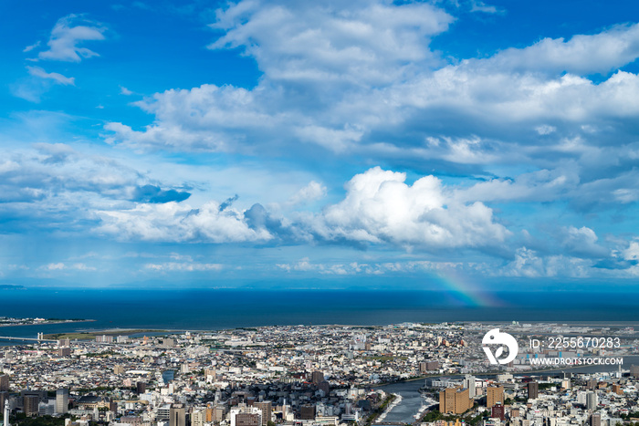 徳島県眉山からの眺め、快晴