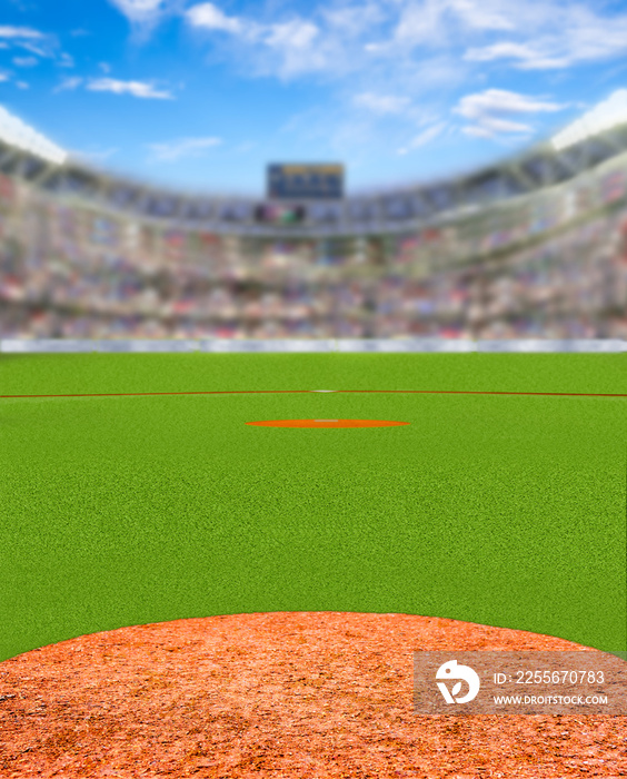 Fictitious Baseball Stadium With Copy Space