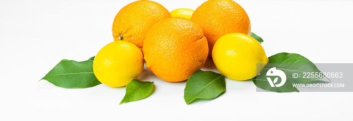 木桌上的橙子和柠檬