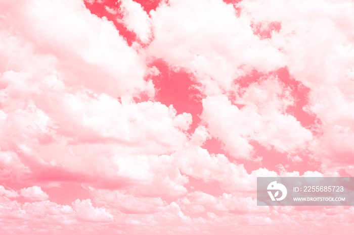 粉红色的天空，明亮美丽的云朵，壁纸，背景。