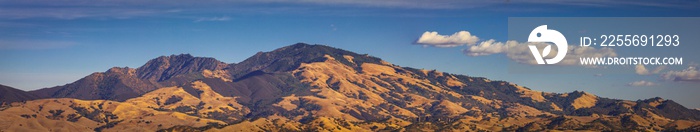 Mt. Diablo California panorama with clouds