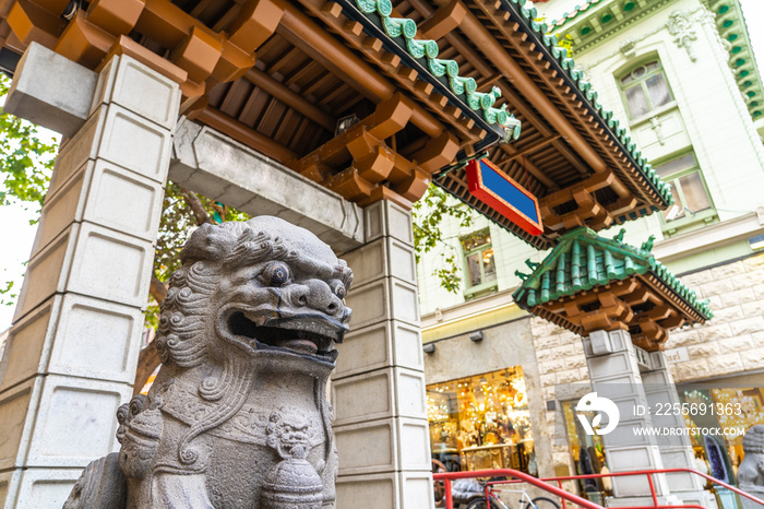 View of Chinatown Gate in San Francisco, California