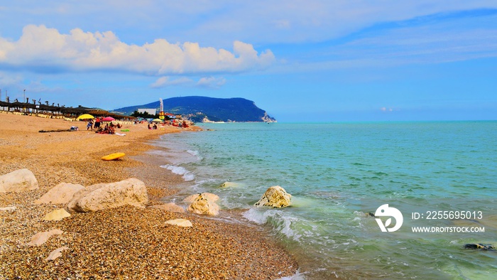 Porto Recanati beach on the Conero Riviera in the Marche region, Italy