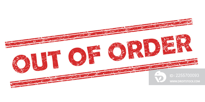 out of order rubber stamp illustration showing text