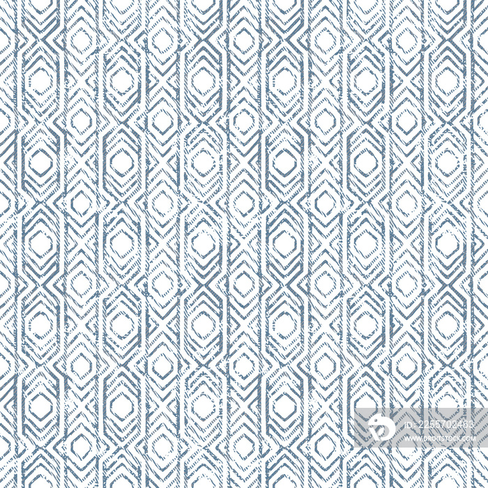 Geometric repeat pattern with distressed texture and color