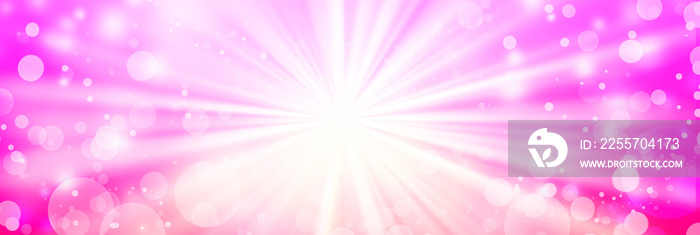 ピンク系のキラキラ背景（放射線状の光）
