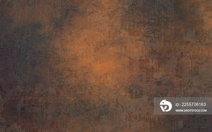 Grunge distressed orange brown textured design, old warm autumn background, grain illustration backd