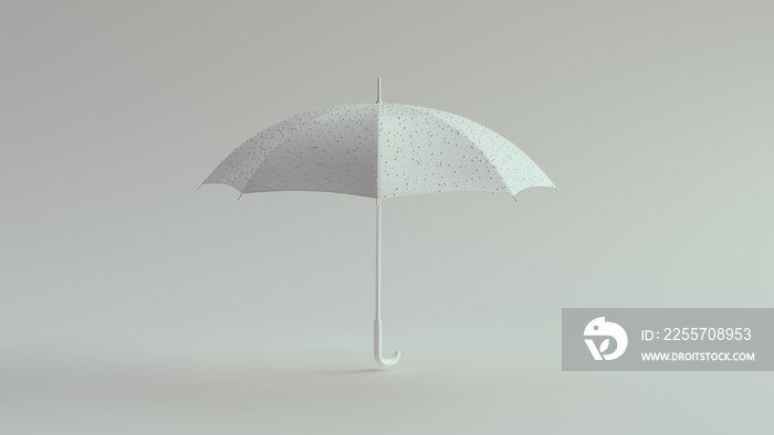 White Umbrella with White Droplets 3d illustration render