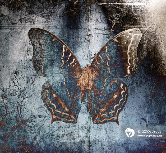 butterfly metal blue