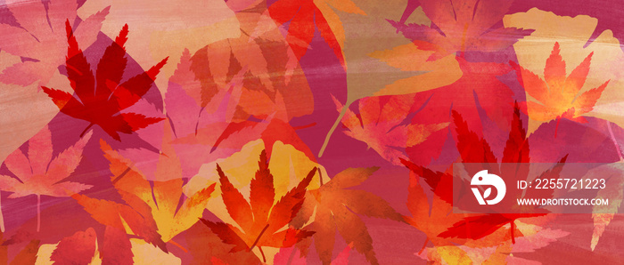 紅葉のある秋のイメージの背景イラスト