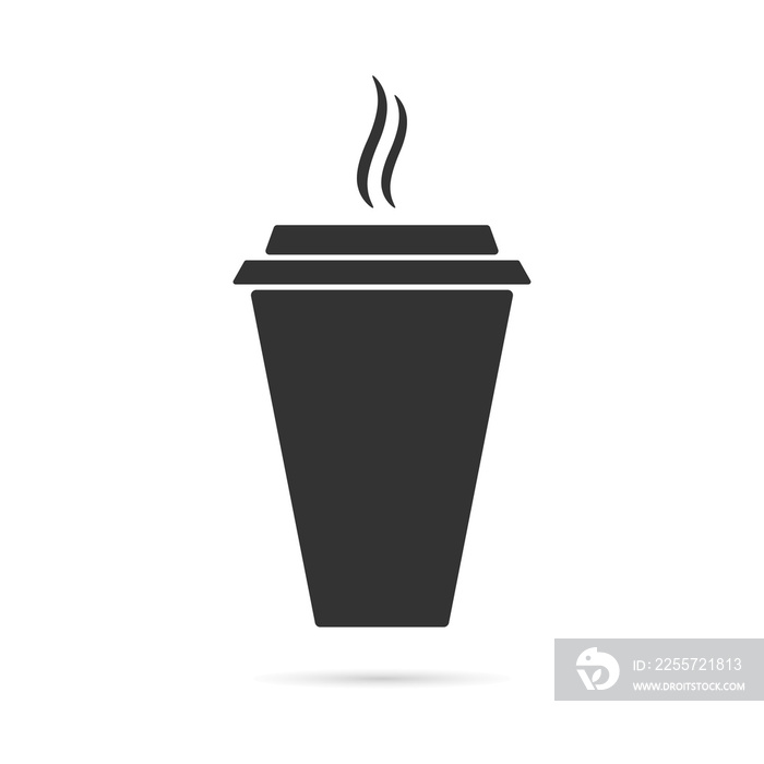 Icon disposable cup of coffee, tea, hot drinks. Vector - Vector