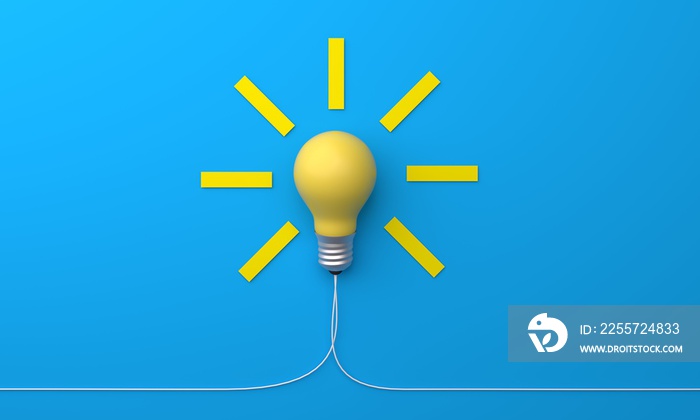 Lamp idea innovation sign concept idea is begin 3D rendering