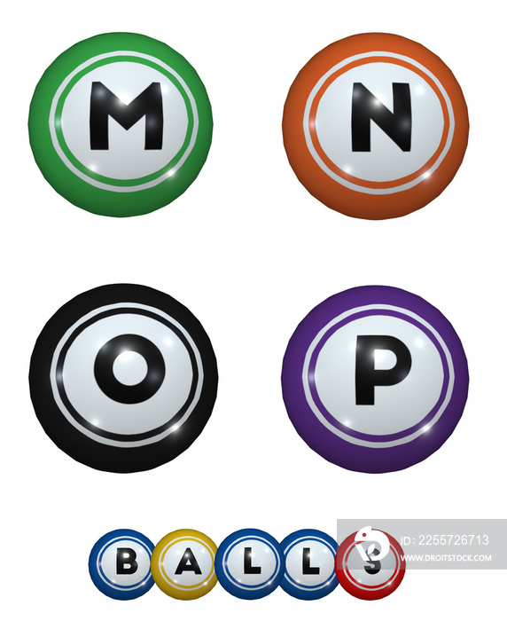 Bingo Balls Alphabet-3D插图