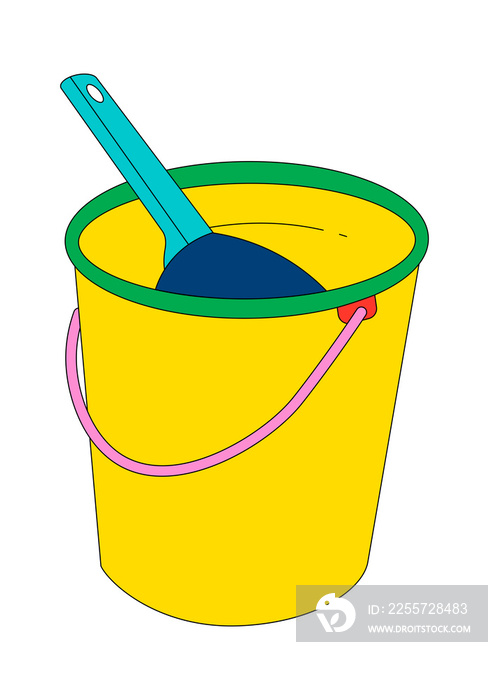 Yellow bucket bath (pail and dipper)