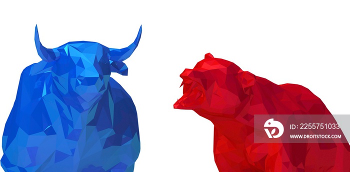 bull and bear market stock 3d