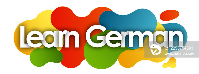 learn German in color bubble background