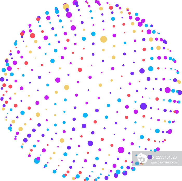 Science Atom Sphere with Color Particles in Orbit