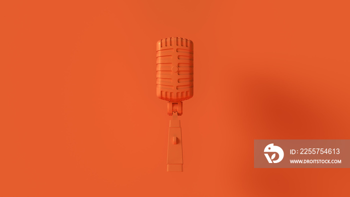 Orange Vintage Microphone 3d illustration