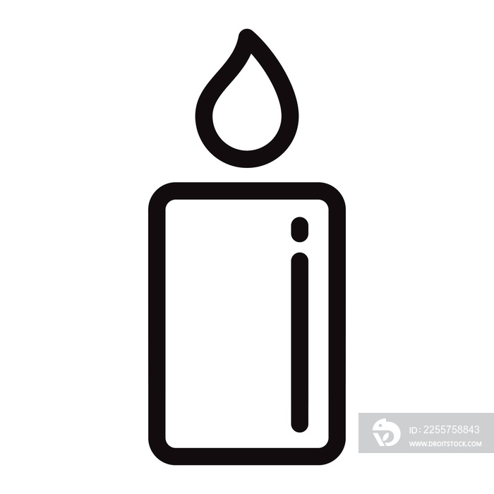 Decorative candle icon in line style.