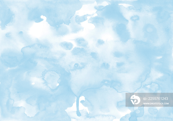 watercolor stains. delicate blue neutral background. for cards, backgrounds, fabrics, posters, magaz
