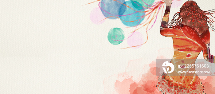 Summer party. Watercolor background, design element