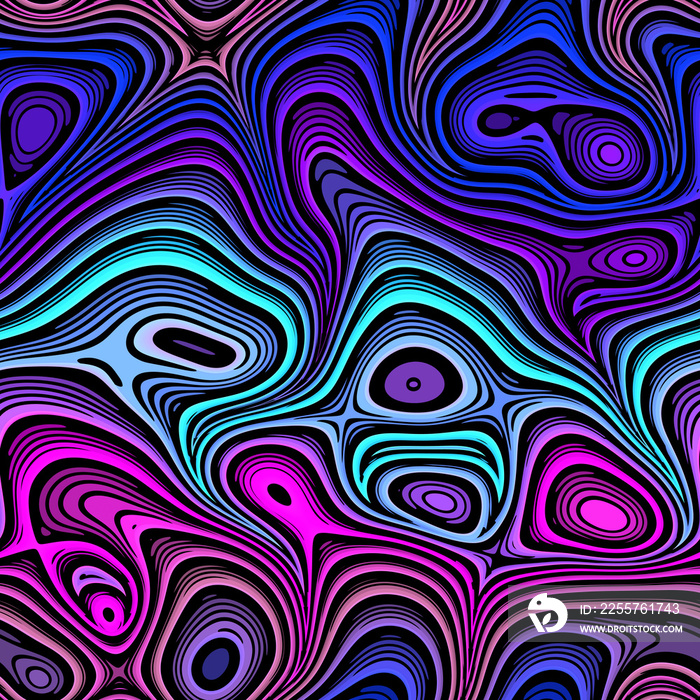 Liquid blue green and pink waves. Modern design of rainbow colors, ethereal graphic seamless design.