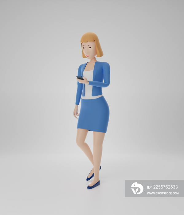 Businesswoman characters using phone