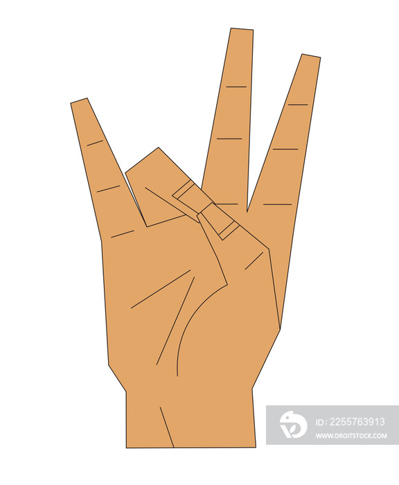 Diverse Hand Signals Number 7 ASL Medium Skin Tone