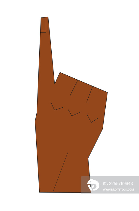 Diverse Hand Signals Number 1 ASL Dark Medium Skin Tone