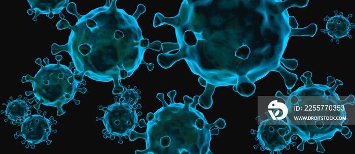 Covid-19 - Coronavirus Background - Virology Concept - pandemic dangerous virus- 3d Rendering