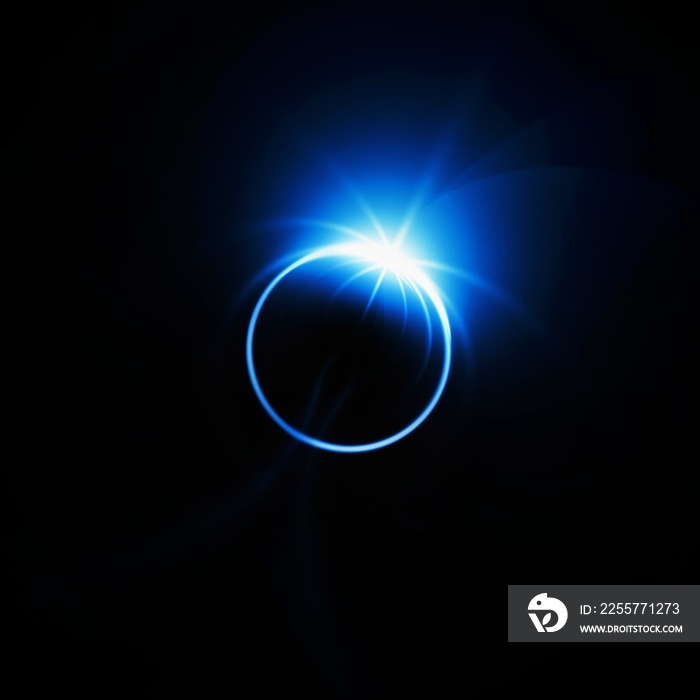 抽象的な青い光の輪
